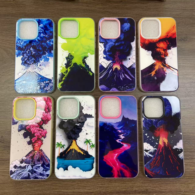 For Samsung A17 A07 A16 A06 A26 Volcanic Eruption Theme Phone Case for TECNO POVA7 CAMON 40 Jelly PC TPU Design Phone Cover