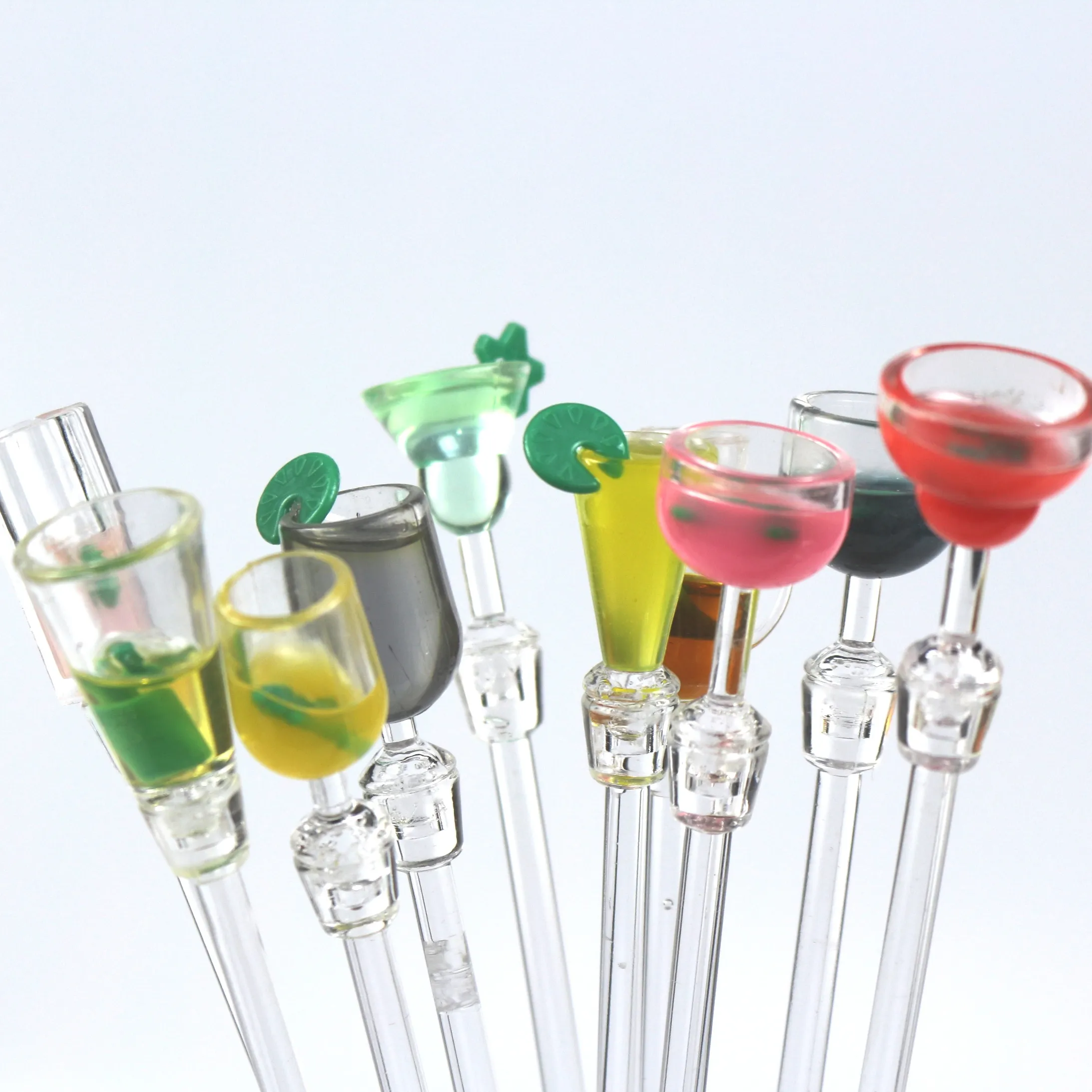 Industrial Plastic Acrylic Swizzle Sticks Reusable Cocktail Decoration Bar Tools Swizzle Sticks