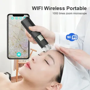 ALEEZI mikroskop USB Digital genggam, 314 perbesaran 1000X nirkabel dengan pemegang dapat diatur WiFi