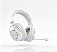 Casque sans fil supra-auriculaire LDON F09 avec éclairage RGB, écouteurs en cuir protéiné et commandes à 5 boutons Bluetooth 5.3