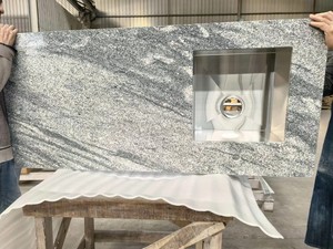 Piano di Lavoro per <span class=keywords><strong>Cucina</strong></span> in Granito Bianco e Grigio Economico Cinese, Juparana Silver Cloud, Juparana Sand Wave Grey Multicolore - Product Image 4