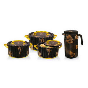 ANAX 6-Piece Modern Luxury Insulated Stainless Steel Casserole Set <b>Lid</b> Hot <b>Pot</b> Multi-layer Coating All Stoves for Home Hotel - Product Image 1