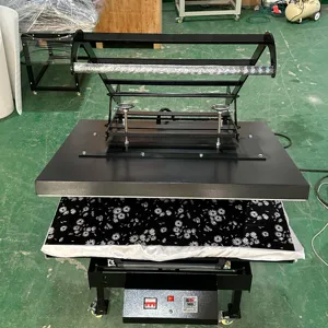 Máquina de impressão manual de roupas clamshell de tamanho grande de fábrica, prensa térmica