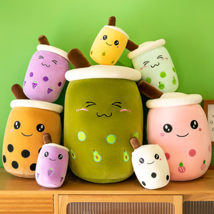 Wholesale Cute Bubble Tea Plush Toy Cartoon Boba Milk Tea Stuffed Pillow <b>Fluffy</b> Fruit Drink <b>Cushion</b> Home Decor - Product Image 3