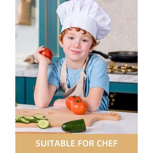 Gorro de Chef para Niños FOXA, Ajustable, Elástico, Unisex, para Cocina, Panadería, Transpirable, de Poliéster y Algodón, para Uso Doméstico - Product Image 4