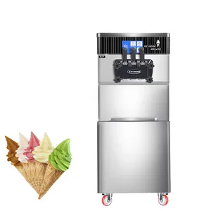 Máquina para hacer helados de gran capacidad Shanyou 52L/H 3 sabores, máquina de helados suaves de lujo italiano con pantalla táctil