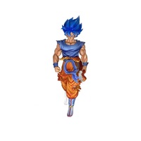 Figurine d'action lumineuse en PVC JT Super Blue Goku avec décoration sculptée à double tête