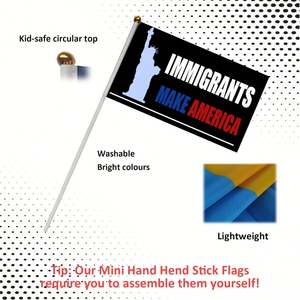 Drapeaux en polyester double face avec bâtons, 5x8 pouces, motif Statue de la Liberté, pour la décoration de jardin, de patio et d'extérieur lors des fêtes - Product Image 5