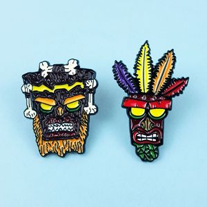 创意原始部落野蛮面具胸针卡通装饰珐琅翻领别针 - Product Image 6