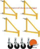 Échafaudage multifonctionnel de 12 pieds, 1000 lb, style Maxi Square Baker, en acier Q235, avec pinces améliorées, paquet de stabilisateurs de 18 pouces