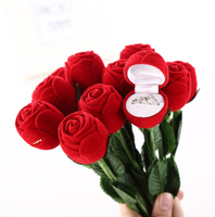 Kotak Mawar Bunga Buatan Bunga Murah untuk Rumah Hadiah Hari Valentine Bunga Laris Manis Kotak Perhiasan Mawar Merah Muda