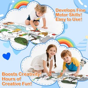Rouleaux géants adhésifs à colorier pour enfants, 118 " x 15 ", perforés pour une déchirure facile, rouleau de papier DIY, rouleau de papier à dessiner pour enfants - Product Image 3