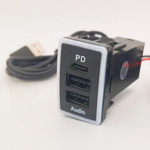 Chargeur USB avec audio type C, trois touches, parfait pour les voitures <span class=keywords><strong>Honda</strong></span>, taille spéciale, remplacement avec accessoires filaires pour bateaux, bus, camions - Product Image 1