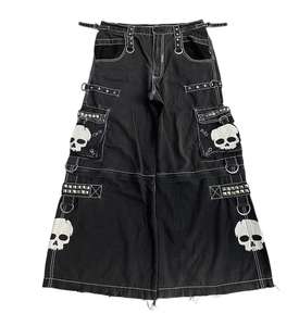 Pantalones Largos Casuales Negros <span class=keywords><strong>de</strong></span> Estilo Hip-hop Punk Gótico para Hombre, <span class=keywords><strong>con</strong></span> Cadenas, Se Pueden Personalizar <span class=keywords><strong>con</strong></span> tus Imágenes - Product Image 4