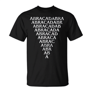 Camiseta Abracadabra Magic negra unisex con diseño oculto y patrón de hechizos - Product Image 2