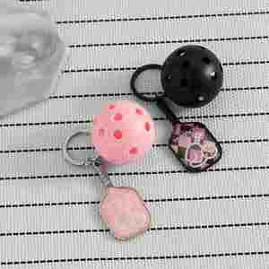Custom Bulk Order Wholesale Vintage Metal <b>Pickleball</b> <b>Racket</b> Keychain - Sports Fan Gift for Party Guests Keychain - Product Image 2