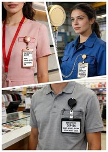 <span class=keywords><strong>Porte</strong></span>-cartes Professionnel Métallique <span class=keywords><strong>avec</strong></span> Enrouleur de <span class=keywords><strong>Badge</strong></span> Rétractable en Plastique pour Personnel Hospitalier, Travailleurs Médicaux et <span class=keywords><strong>Clip</strong></span> Étui Carte d'Identité - Product Image 6