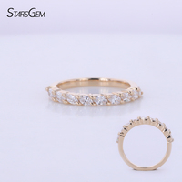 Bague de fiançailles en diamant marquise 2x4 mm, alliance en or massif, bague de fiançailles en diamant marquise de laboratoire, alliance éternelle en diamants de laboratoire, bague en or