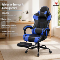 Chaise de jeu ergonomique grande et haute ALINUNU, directement de l'usine, pour la maison et le bureau, en cuir PU