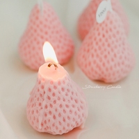 Bougie parfumée best-seller, luxe, artisanale, mignonne, en forme de macaron à la fraise, bougies aux fruits sucrés pour cadeau de fête