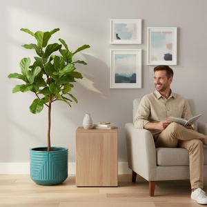 Pots à fleurs géants en céramique, style moderne classique vintage, pour intérieur/extérieur, sol et <span class=keywords><strong>jardin</strong></span>, avec trous <span class=keywords><strong>de</strong></span> drainage, pour la maison - Product Image 3