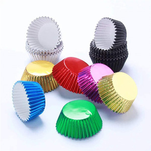 Mini Cupcake Liners Colorful Foil Baking Cups Disposable Cake Tools - Product Image 1