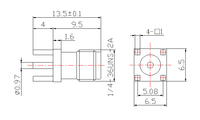 Usine sma prise femelle prise mâle angle droit 90 degrés PCB panneau bride rf connecteur adaptateur adaptateur connecteurs coaxiaux (rf)