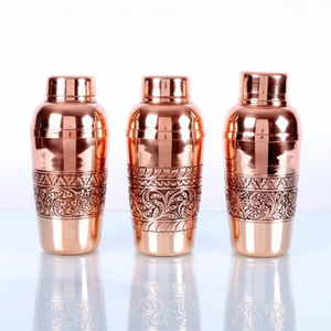 ขวดน้ำทองแดงทำด้วยมือที่มีการออกแบบลายดอกไม้เคลือบหลายสีและความงามเหนือกาลเวลาสำหรับใช้ในบ้านและให้ความชุ่มชื้นอย่างมีสติ - Product Image 1