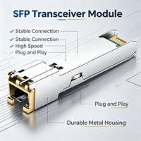 SIXIANTO 1000BASE-T SFP LC Modul Transceiver Gigabit Ethernet dengan Negosiasi Otomatis untuk Switch Jaringan 5G FTTH