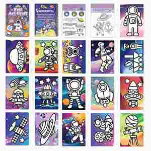Libro de Pegatinas, Tarjetas para Colorear de Moda, Princesas, Animales, Astronautas, Temática Navideña, Manualidades con Papel Láser y Láminas - Product Image 5