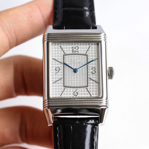 Rose gold case dualsided Reverso time zone alligator leather strap business men's waterproof automatic movement mechanical <b>watch</b> - Product Image 6