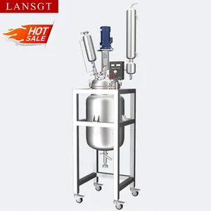 1L-200L LansGT Single Jacketed Stainless Steel Reactor SS304 Chemical Industrial Laboratory Bio Reaction Mixer Kettle Customized