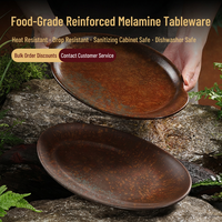 Japanse stijl melamine rechthoekige schaal onregelmatige ondiepe schaal glanzende serveerschaal voor hotel restaurant