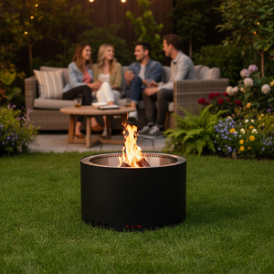Foyer extérieur sans fumée de 27 pouces pour jardin, cheminée <span class=keywords><strong>centrale</strong></span> en bois avec pioche à feu pour le camping - Product Image 1