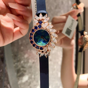 Reloj de pulsera automático de lujo con esfera de diamante de cristal de zafiro de 26mm estilo correa de cuero de cuarzo de acero inoxidable - Product Image 4