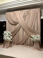 Voilage simple en tissu de soie de lait extensible à motif floral pour rideau de fond à passe-tringle, rideau élégant et romantique pour décoration de mariage