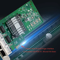 EFT-149 Intel I350-AM4 Chip Jaringan Gigabit PCIe X1-X16 Slot Internal Standar Industri POE 4 Gigabit NIC