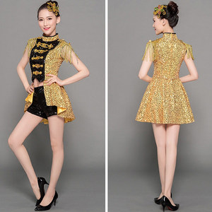 <span class=keywords><strong>ชุด</strong></span>แสดงเต้นแจ๊สแบบใหม่ ผ้าไหม/ผ้าฝ้าย ประดับเลื่อม สำหรับการแสดงกลางคืน ผู้ใหญ่ <span class=keywords><strong>ชุด</strong></span>เต้น<span class=keywords><strong>กลอง</strong></span> แต่งพู่หางนกนางแอ่น - Product Image 4