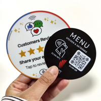 Étiquette personnalisée avec code QR, carte PVC avec menu NFC et puce NTAG215, communication RFID 13,56 MHz pour restaurant et magasin