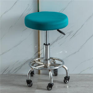 Housse <span class=keywords><strong>de</strong></span> chaise ronde pour <span class=keywords><strong>tabouret</strong></span>, housse <span class=keywords><strong>de</strong></span> chaise pivotante <span class=keywords><strong>de</strong></span> couleur unie housse <span class=keywords><strong>de</strong></span> chaise <span class=keywords><strong>de</strong></span> bureau respirante et extensible - Product Image 4