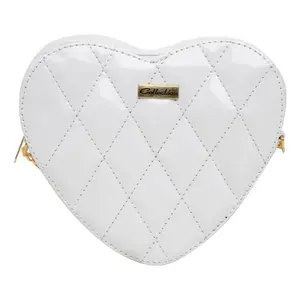 Sac en PU matelassé en forme de cœur blanc Fana Sadie avec fermeture dorée pour femmes, usage quotidien - Product Image 4