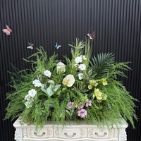Dalian Chermy OEM Vente en gros Composition florale artificielle Hortensia vert Chemin de table pour mariage et décoration de fête