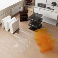 Table basse minimaliste moderne en acrylique à courbes S pour salon, console multi-étagères pour optimiser l'espace dans un loft