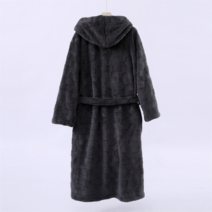 Accappatoio Lungo da Donna Invernale/Primaverile Taglie Forti con Stampa Corallo, Cappuccio, Morbido, Traspirante, Maniche Lunghe, Lavabile in Lavatrice, Lunghezza al Ginocchio - Product Image 1