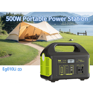 สถานีไฟฟ้าพกพา 500W, คลื่นไซน์ดัดแปลง, ไฟ LED ในตัว, แหล่งจ่ายไฟฉุกเฉินสำหรับตั้งแคมป์กลางแจ้ง - Product Image 1