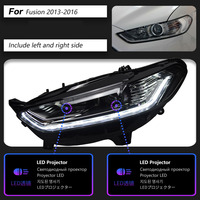 Conjunto de Faros Delanteros LED XUNBAI Premium de 12 V y 25 W para Mondeo Fusion 2014-2015, Luces de Circulación Diurna, Señal de Giro, Enchufe y Listo, Actualización Automática