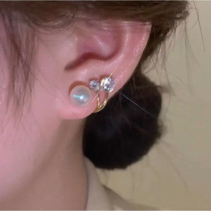 Korean Style Imitation Pearl Earrings for Women Temperament Rhinestone Stud Earring Jewelry - Product Image 3