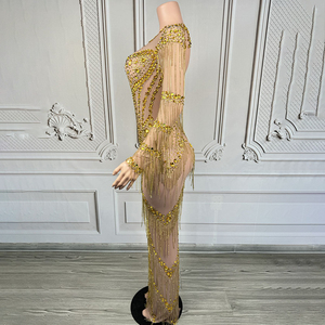 Novance Y4994 nuovi prodotti di tendenza nappe con strass abiti da ballo in oro 2025 eleganti abiti d'addio di lusso per Matric - Product Image 3