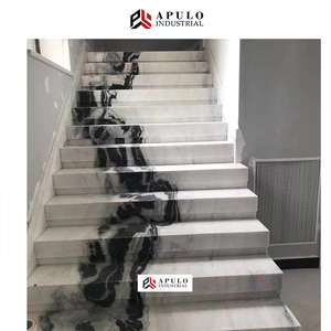 Escalera de mármol blanco con forma de Panda para interiores, baldosas de suelo en espiral de piedra negra, escalón flotante, precio de fábrica - Product Image 1