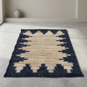 Handwoven Boho Sunburst Jute <b>Rug</b> Natural Sunburst Jute Area <b>Rug</b> Bohemian Handwoven Jute <b>Rug</b> <b>Rustic</b> Geometric Jute Floor <b>Rug</b> - Product Image 1
